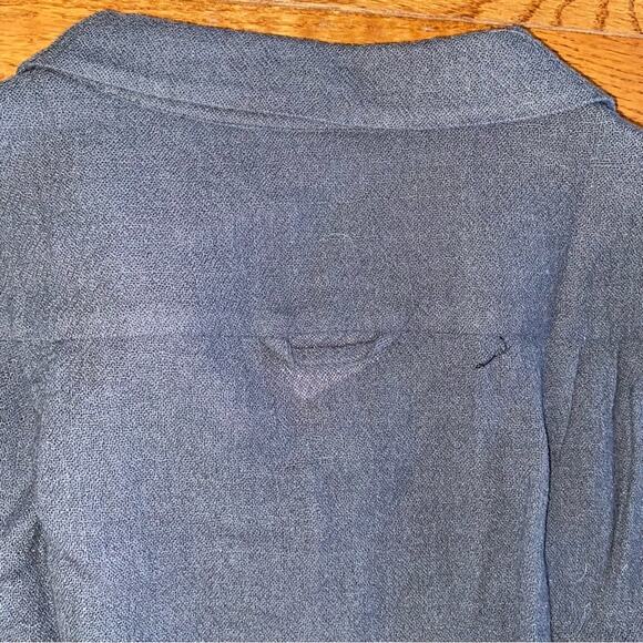 New Calypso St Barth $350 Gray Linen Snap Front Dress MED - Picture 8 of 9